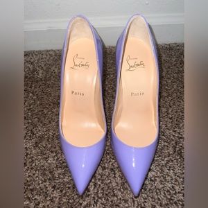 CHRISTIAN LOUBOUTIN Patent Pigalle Follies 100 Pumps 36.5 Hortensia.